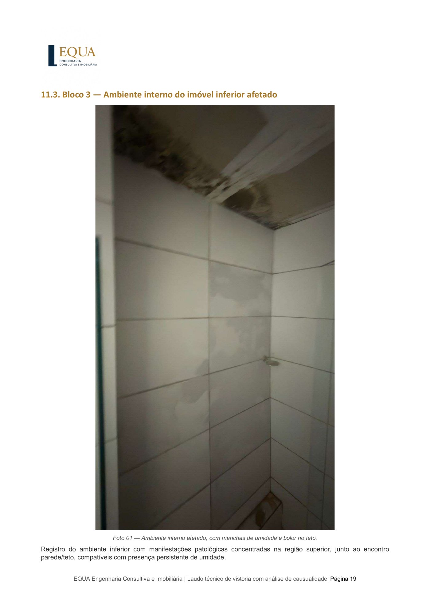 Registro fotográfico de manifestações patológicas no imóvel