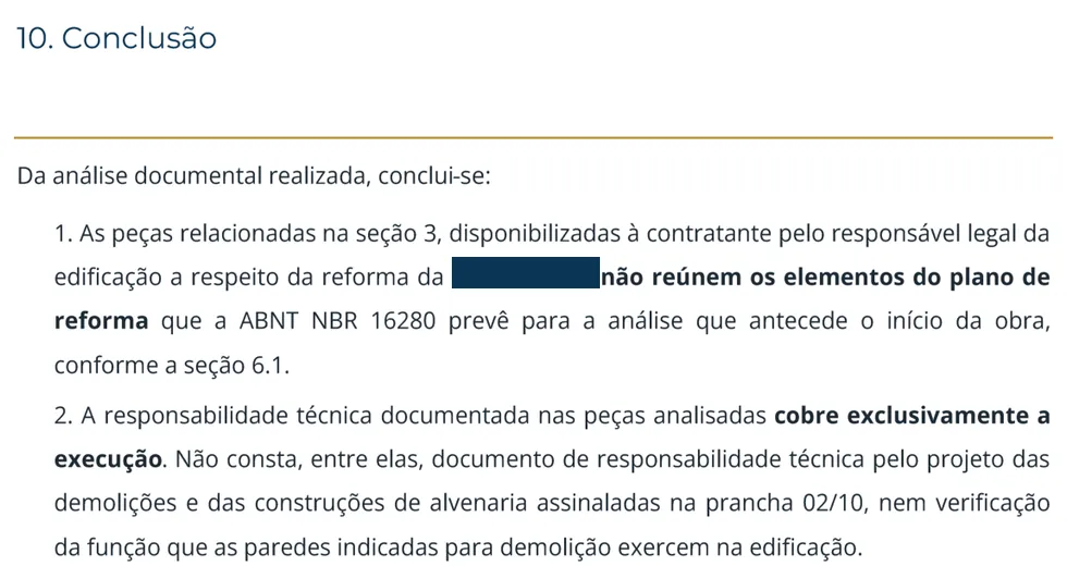 Reforma e NBR 16280: conclusão. O que falta ao plano de reforma para cumprir a NBR 16280