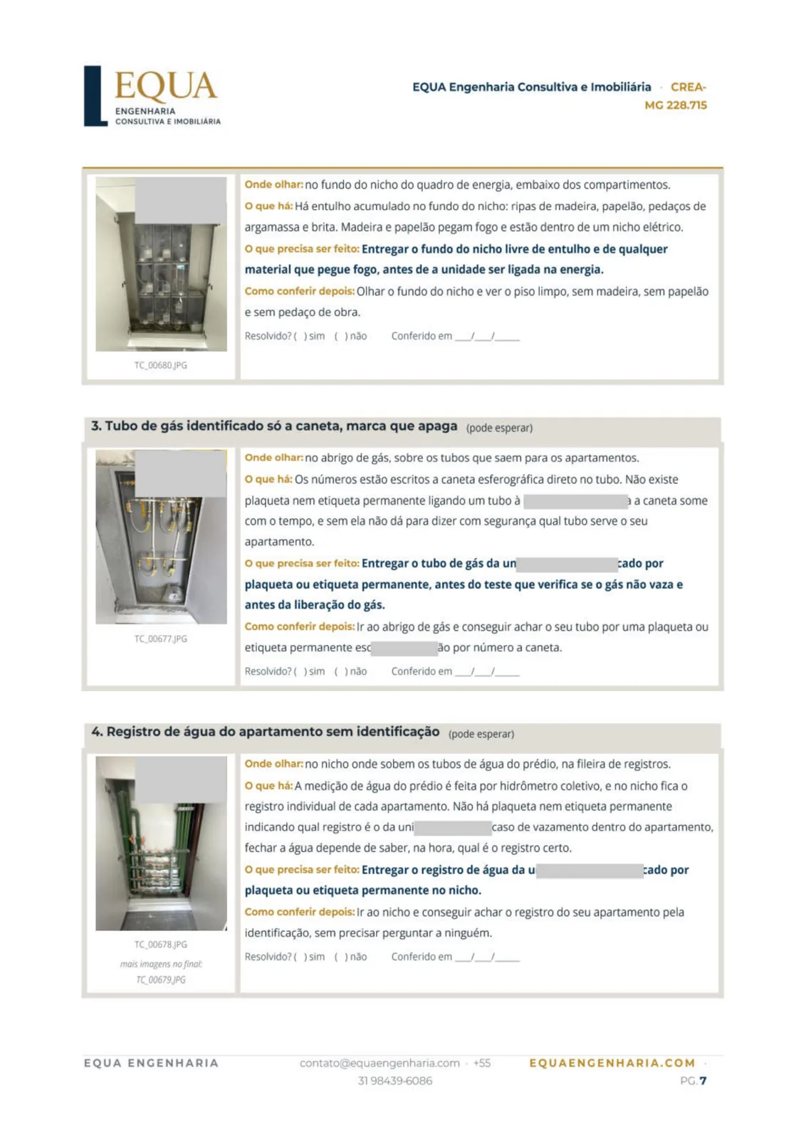 Laudo de vistoria de entrega: Fichas de não conformidade com foto, onde olhar, o que precisa ser feito e como conferir depois
